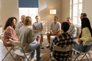Group therapy session in progress at Transformations Treatment Center