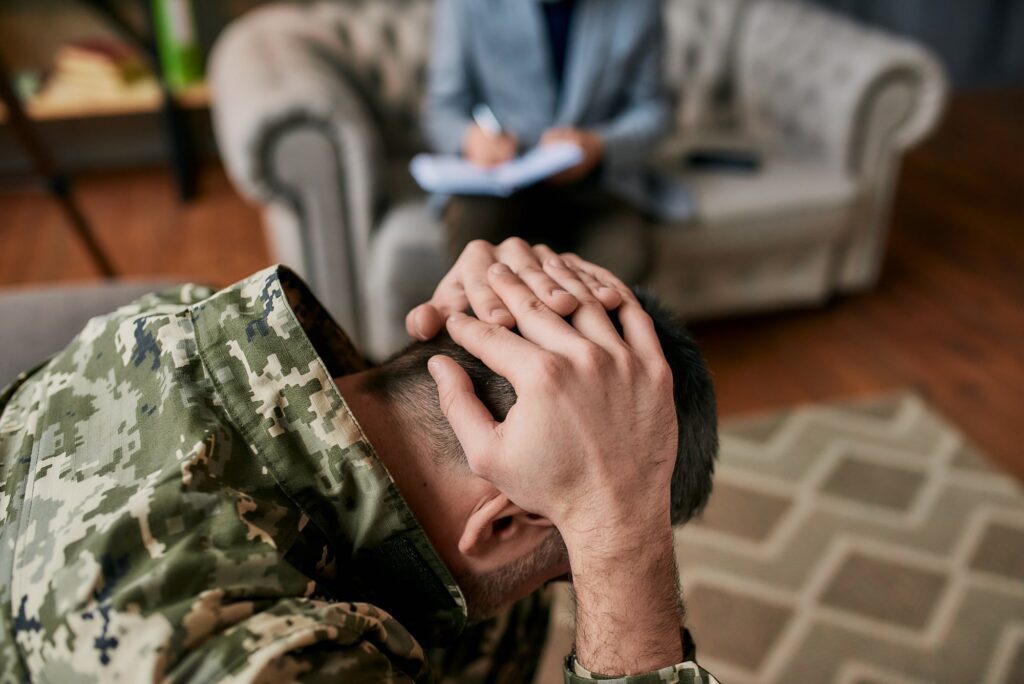 A veteran receiving personalized trauma-informed treatment, highlighting the specialized care for veterans at Transformations Treatment Centers
